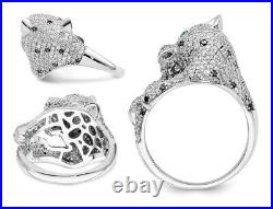 Sterling Silver Polished Simulated Cubic Zirconia Cheetah Ring