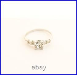 Sterling Silver Retro 0.50 CTW Transitional Cut Cubic Zirconia Ring Size 7 1.4g