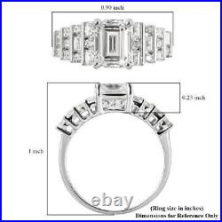 Sterling Silver Rhodium Over Made with Finest Cubic Zirconia Ring Size 5 Ct 6.8