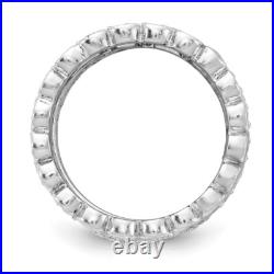 Sterling Silver Rhodium-plated Cubic Zirconia 5 Piece Eternity Ring Set Size 7