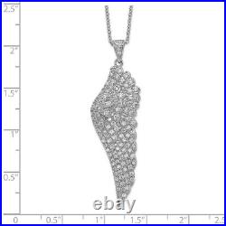 Sterling Silver Rhodium-plated Cubic Zirconia Angel Wing 18 Necklace