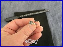 Sterling Silver Ring with RARE Blue Tourmaline Gemstone & Cubic Zirconia-Size 7