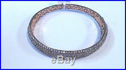 Sterling Silver Rose Gold Plated CUBIC ZIRCONIA Bangle Bracelet Was $520.00