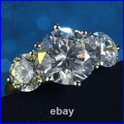 Sterling Silver Shining Bridal Engagement Party Ring Three Stone Cubic Zirconia