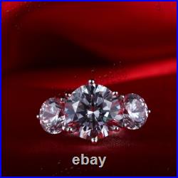 Sterling Silver Shining Bridal Engagement Party Ring Three Stone Cubic Zirconia