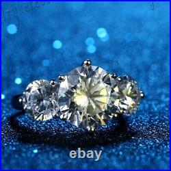 Sterling Silver Shining Bridal Engagement Party Ring Three Stone Cubic Zirconia