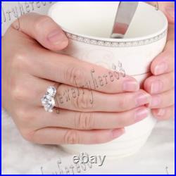 Sterling Silver Shining Bridal Engagement Party Ring Three Stone Cubic Zirconia