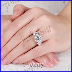 Sterling Silver Shining Bridal Engagement Party Ring Three Stone Cubic Zirconia