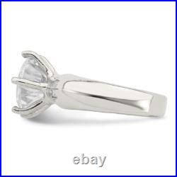 Sterling Silver Solitaire Round Cubic Zirconia Ring Size 6