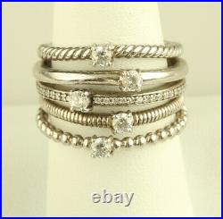 Sterling Silver Stackable Ti Sento Milano Woman's Ring Cubic Zirconia size 8