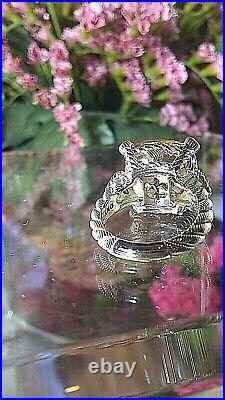 Sterling Silver Topaz Ring W Cubic Zirconia Hearts. Judith Ripka Size 6