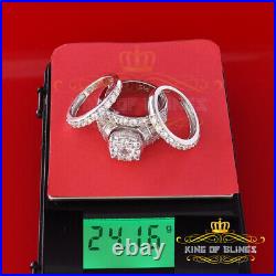 Sterling Silver Trio Round Cubic Zirconia 13.20ct White Ladies Ring Size 9