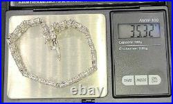 Sterling Silver Wide Cubic zirconia Statement Bracelet Estate Piece