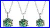 Sterling Silvery 3ct Green Classic Six Claw Moissanite Pendant D Color Necklace