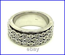 Sterling silver 925 spinner ring With Cubic Zirconia