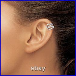 Sterling silver Cubic Zirconia Cuff Wrap Earring set of 1 adjustable cuff