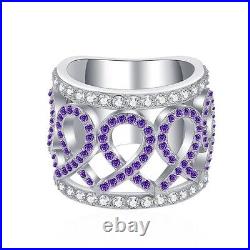 Sterling silver cubic zirconia ring size 6 different colors