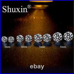 Stud Earrings Set For Women 4 Pair Sterling Silver Cubic Zirconia Hypoallergenic