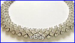 Stunning 925 Sterling Silver Qvc Diamonique Cubic Zirconia Necklace 18.5 Lot10