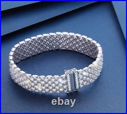 Stunning High Quality Cubic Zirconia Bracelet, 18K White Gold Plated Silver