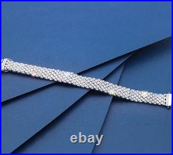 Stunning High Quality Cubic Zirconia Bracelet, 18K White Gold Plated Silver