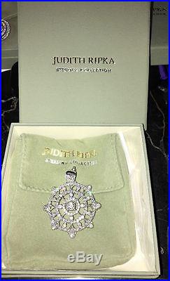 Stunning Judith Ripka Sterling Silver Pendant With Cubic Zirconia Mib