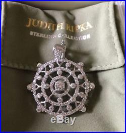 Stunning Judith Ripka Sterling Silver Pendant With Cubic Zirconia Mib