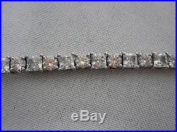Stunning Round & Square Cz Cubic Circonia 8 Sterling Silver Tennis Bracelet