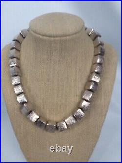 Stunning Sterling Silver 925 Square Cubic Beads necklace