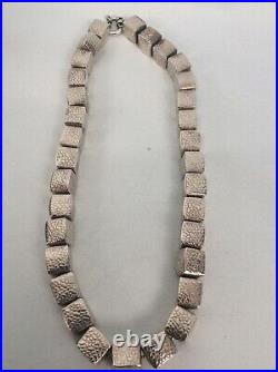 Stunning Sterling Silver 925 Square Cubic Beads necklace