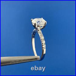 Stunning Sterling Silver ATI Cubic Zirconia Solitaire Accents Statement Ring
