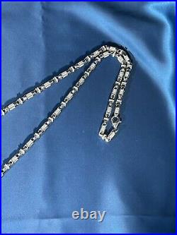 Stylish Design 925 Sterling Silver Mens Chain Iced Out With Cubic Zirconia