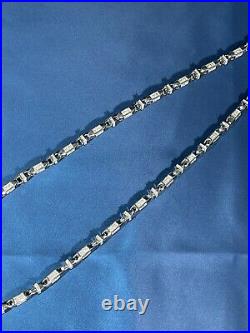 Stylish Design 925 Sterling Silver Mens Chain Iced Out With Cubic Zirconia