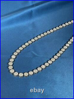 Stylish Round Design 925 Sterling Silver Mens Chain Iced Out With Cubic Zirconia