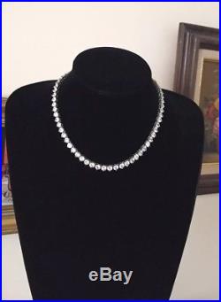 Super 925 Sterling Silver Cubic Zirconia Eternity Tennis Chain Necklace