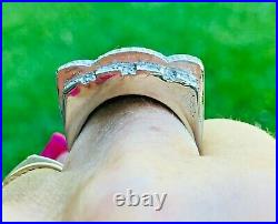 Superb Vintage Huge Massive Silver Sparkling Cubic Zirconia Huge Cocktail Ring