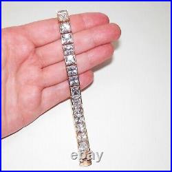 Suzanne Somers Square Cubic Zirconia Vermeil Sterling Silver 925 Tennis Bracelet