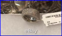 Suzy Levian 925 Sterling Silver With Cubic Zirconia Square Band Ring NWT Size 7