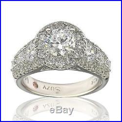Suzy Levian Bridal Sterling Silver White Cubic Zirconia Engagement Ring