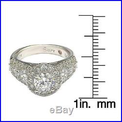 Suzy Levian Bridal Sterling Silver White Cubic Zirconia Engagement Ring