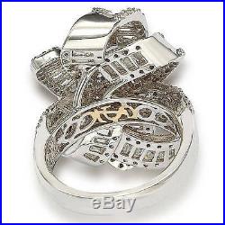 Suzy Levian Cubic Zirconia Sterling Silver Multi-Cut Gladiator Ring