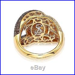 Suzy Levian Goldplated Sterling Silver Brown Cubic Zirconia Anniversary Ring