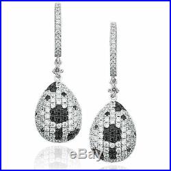 Suzy Levian Pave Cubic Zirconia Sterling Silver Floral Ball Drop Earrings