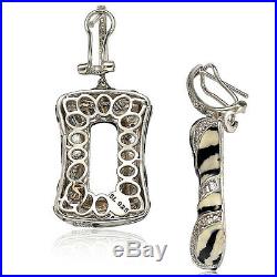 Suzy Levian Pave Sterling Silver Cubic Zirconia Animal Print Dangling Earrings