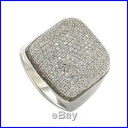 Suzy Levian Sterling Silver Brown and White Cubic Zirconia Micro Pave Dome Ring