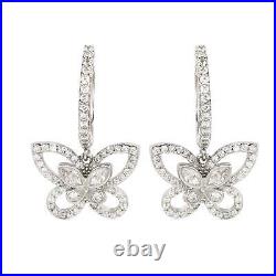 Suzy Levian Sterling Silver Cubic Zirconia Butterfly Dangle earrings