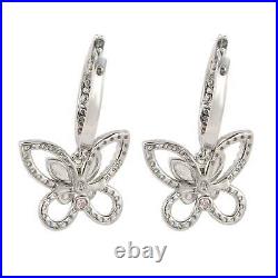 Suzy Levian Sterling Silver Cubic Zirconia Butterfly Dangle earrings