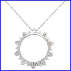 Suzy Levian Sterling Silver Cubic Zirconia Circle Pendant