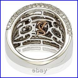 Suzy Levian Sterling Silver Cubic Zirconia Crossing Weaving Ring
