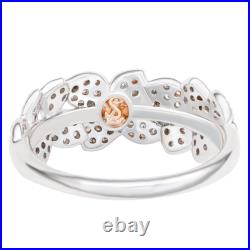 Suzy Levian Sterling Silver Cubic Zirconia Multi Flower Band Ring